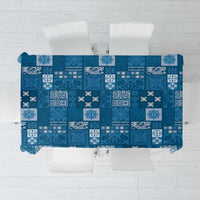 Vintage Hawaiian Quilting Patterns Tablecloth Blue Style Tribal Fabric Patchwork - Polynesian Pride
