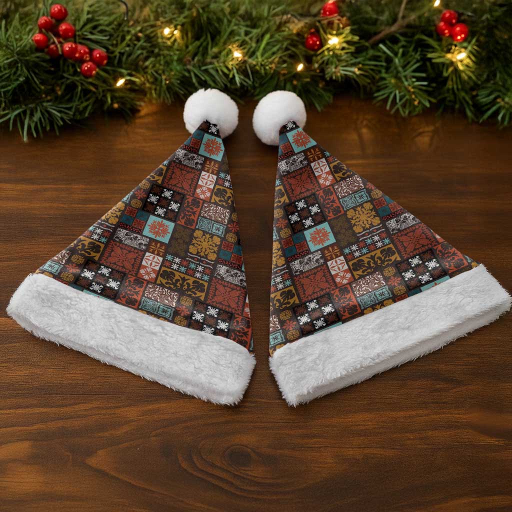 Vintage Hawaiian Quilting Patterns Christmas Santa Hat Brown Style Tribal Fabric Patchwork LT9 - Polynesian Pride