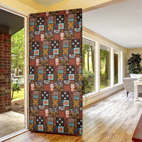 Vintage Hawaiian Quilting Patterns Door Cover Brown Style Tribal Fabric Patchwork - Polynesian Pride