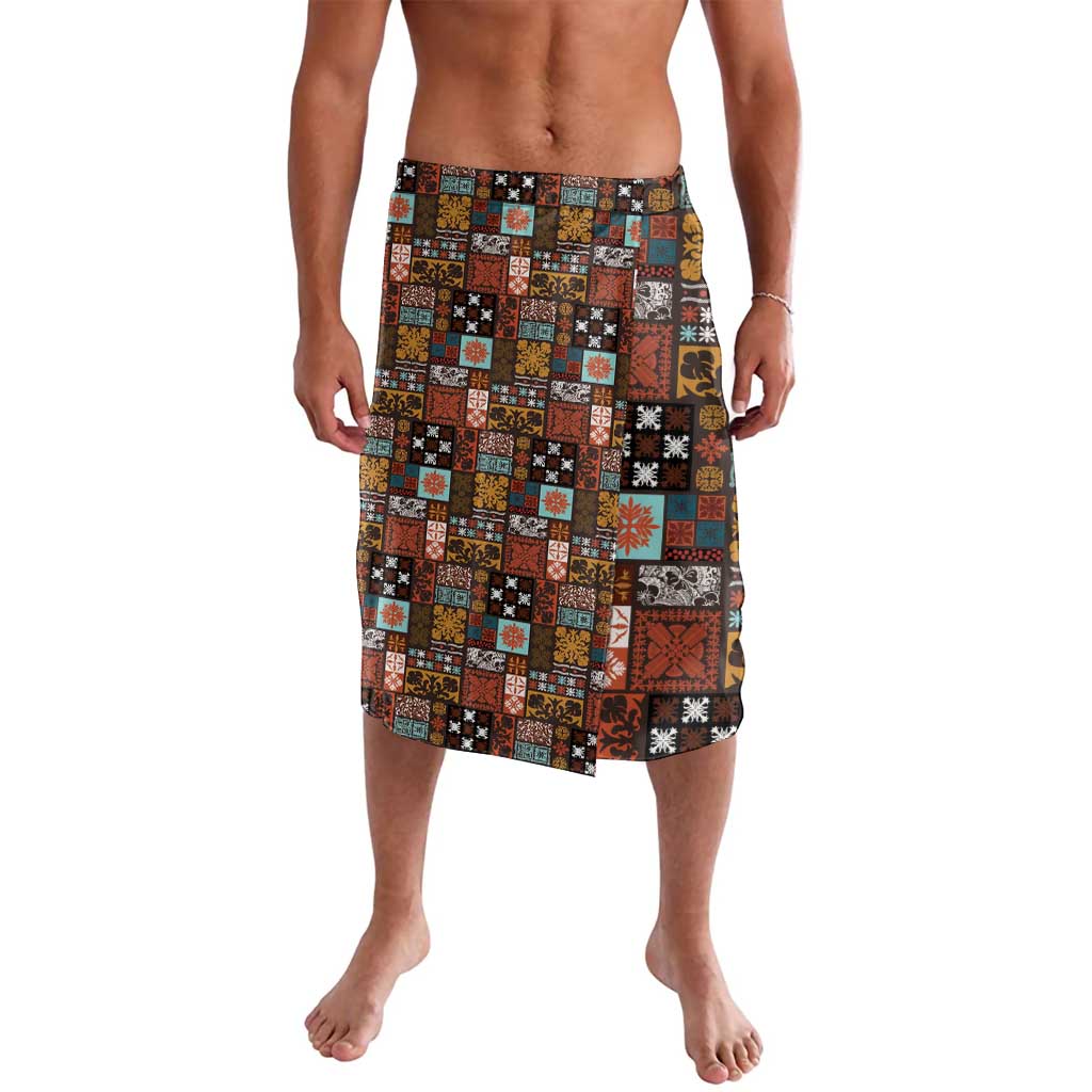 Vintage Hawaiian Quilting Patterns Lavalava Brown Style Tribal Fabric Patchwork - Polynesian Pride