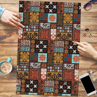 Vintage Hawaiian Quilting Patterns Puzzle Brown Style Tribal Fabric Patchwork - Polynesian Pride