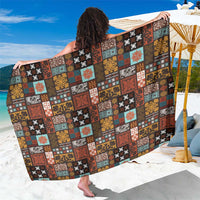 Vintage Hawaiian Quilting Patterns Sarong Brown Style Tribal Fabric Patchwork - Polynesian Pride