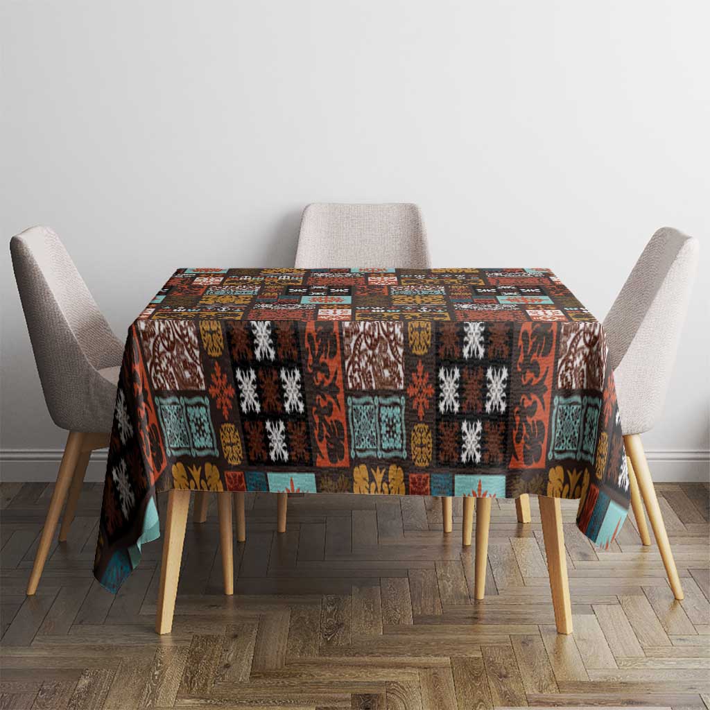Vintage Hawaiian Quilting Patterns Tablecloth Brown Style Tribal Fabric Patchwork - Polynesian Pride