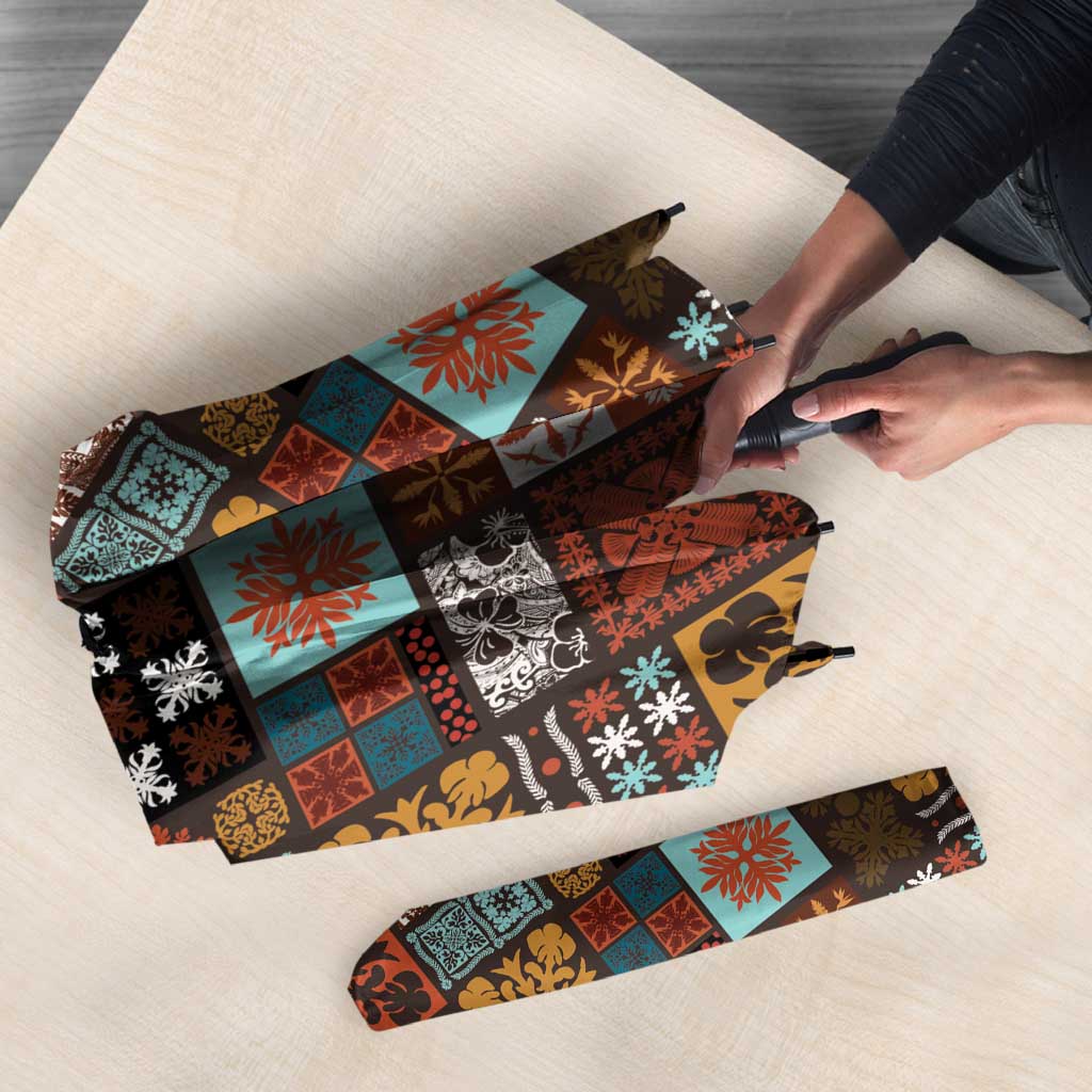 Vintage Hawaiian Quilting Patterns Umbrella Brown Style Tribal Fabric Patchwork - Polynesian Pride