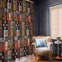 Vintage Hawaiian Quilting Patterns Window Curtain Brown Style Tribal Fabric Patchwork - Polynesian Pride