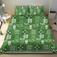 Vintage Hawaiian Quilting Patterns Bedding Set Green Style Tribal Fabric Patchwork - Polynesian Pride