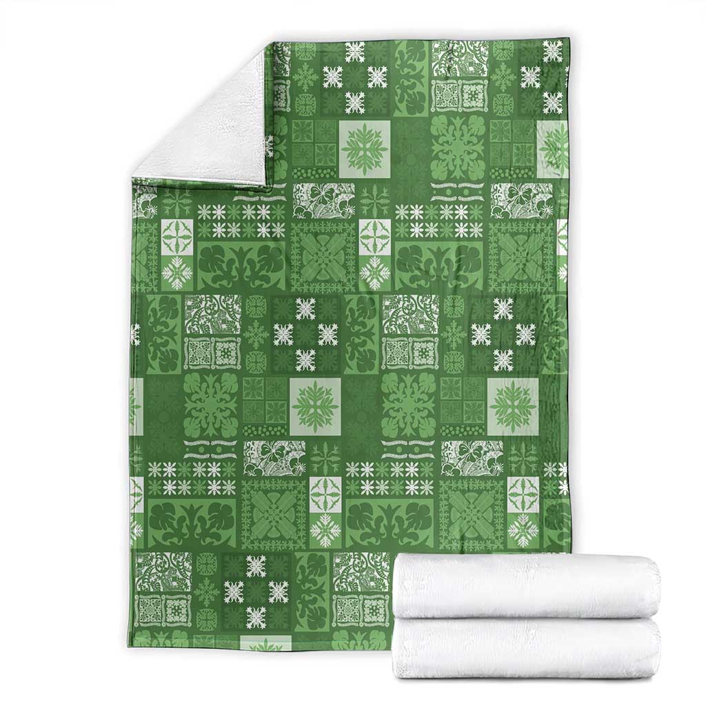 Vintage Hawaiian Quilting Patterns Blanket Green Style Tribal Fabric Patchwork - Polynesian Pride