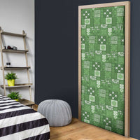 Vintage Hawaiian Quilting Patterns Door Cover Green Style Tribal Fabric Patchwork - Polynesian Pride