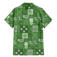 Vintage Hawaiian Quilting Patterns Family Matching Mermaid Dress and Hawaiian Shirt Green Style Tribal Fabric Patchwork - Polynesian Pride