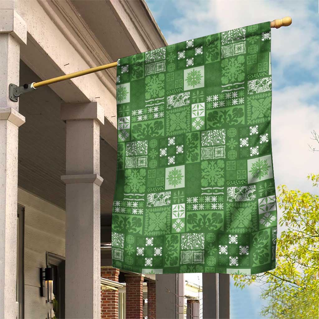 Vintage Hawaiian Quilting Patterns Garden Flag Green Style Tribal Fabric Patchwork - Polynesian Pride
