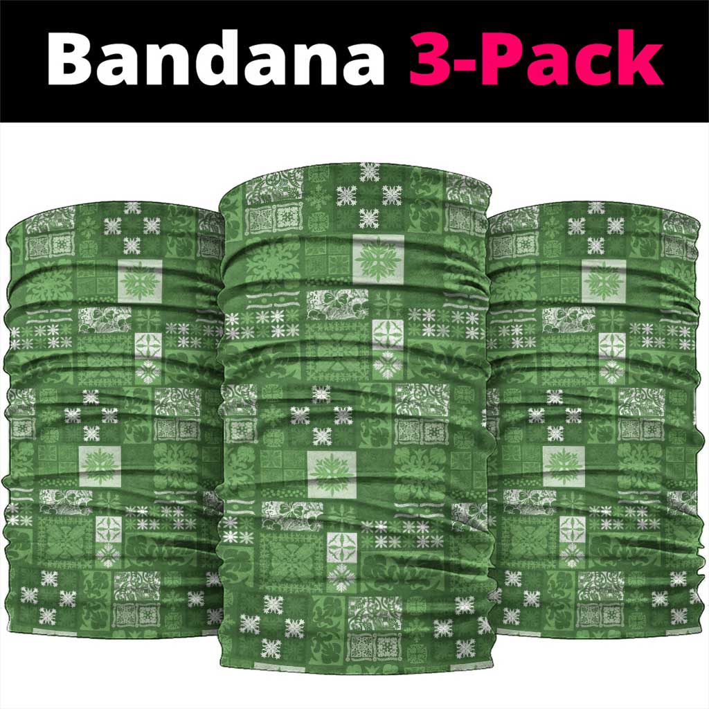 Vintage Hawaiian Quilting Patterns Neck Gaiter Green Style Tribal Fabric Patchwork - Polynesian Pride