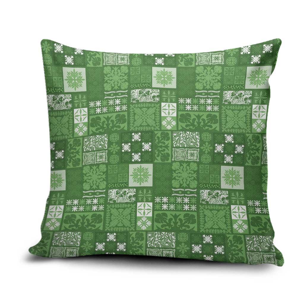 Vintage Hawaiian Quilting Patterns Pillow Cover Green Style Tribal Fabric Patchwork - Polynesian Pride