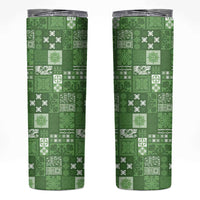 Vintage Hawaiian Quilting Patterns Skinny Tumbler Green Style Tribal Fabric Patchwork - Polynesian Pride