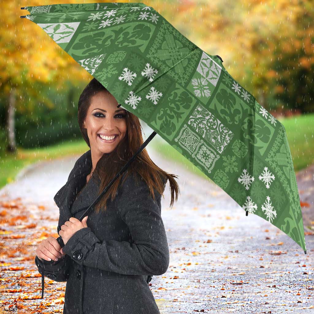 Vintage Hawaiian Quilting Patterns Umbrella Green Style Tribal Fabric Patchwork - Polynesian Pride