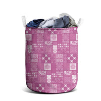 Vintage Hawaiian Quilting Patterns Laundry Basket Pink Style Tribal Fabric Patchwork - Polynesian Pride