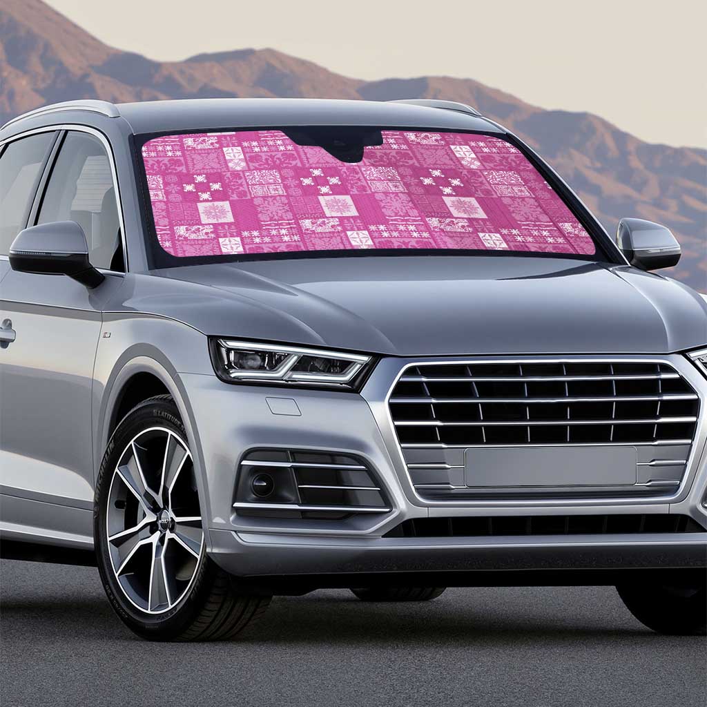 Vintage Hawaiian Quilting Patterns Auto Sun Shade Pink Style Tribal Fabric Patchwork - Polynesian Pride