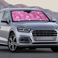 Vintage Hawaiian Quilting Patterns Auto Sun Shade Pink Style Tribal Fabric Patchwork - Polynesian Pride