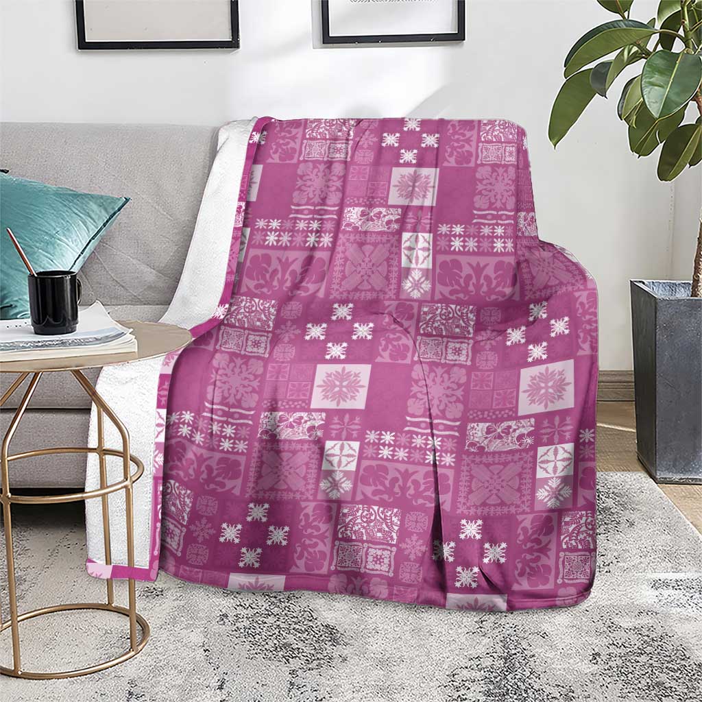 Vintage Hawaiian Quilting Patterns Blanket Pink Style Tribal Fabric Patchwork - Polynesian Pride