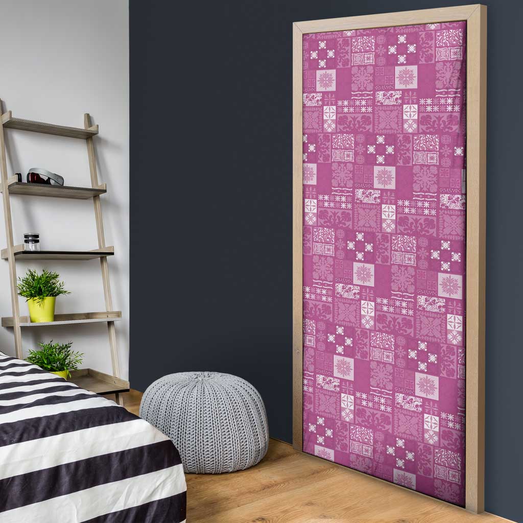 Vintage Hawaiian Quilting Patterns Door Cover Pink Style Tribal Fabric Patchwork - Polynesian Pride