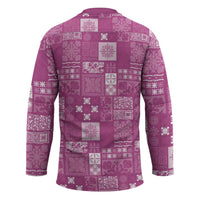 Vintage Hawaiian Quilting Patterns Hockey Jersey Pink Style Tribal Fabric Patchwork - Polynesian Pride