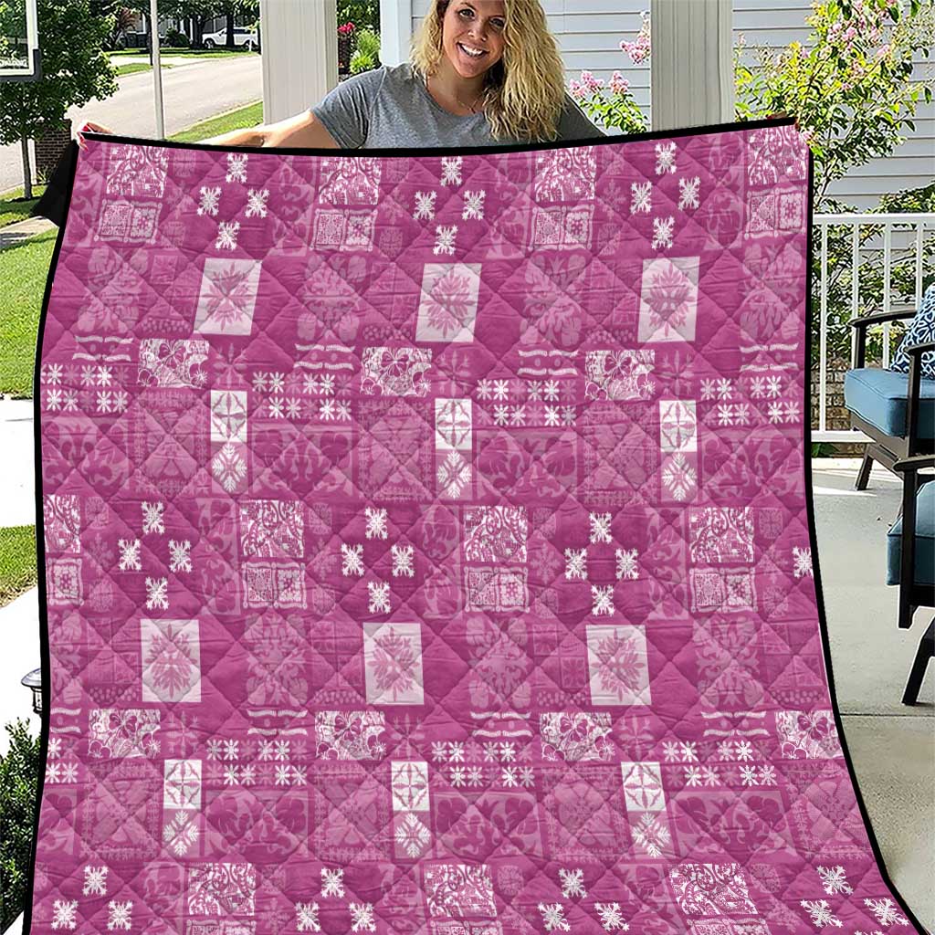 Vintage Hawaiian Quilting Patterns Quilt Pink Style Tribal Fabric Patchwork - Polynesian Pride