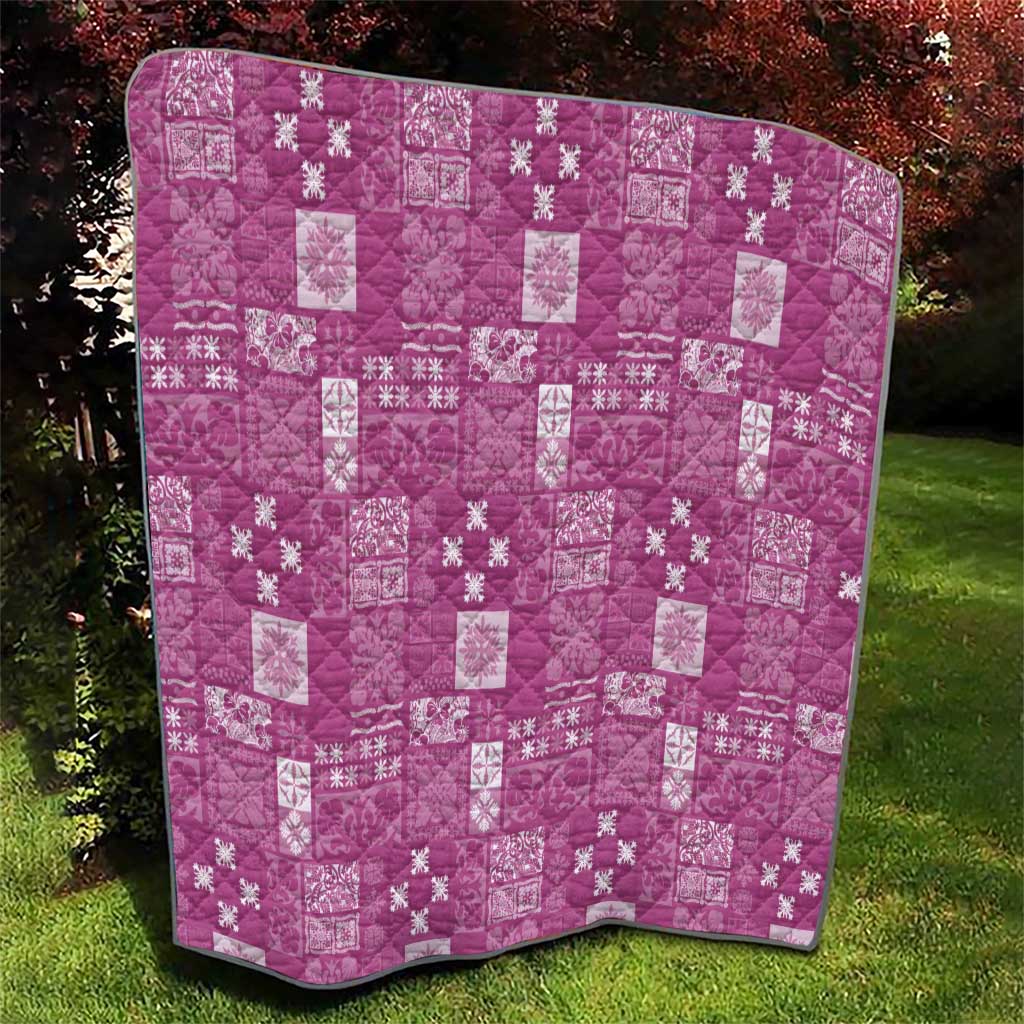 Vintage Hawaiian Quilting Patterns Quilt Pink Style Tribal Fabric Patchwork - Polynesian Pride