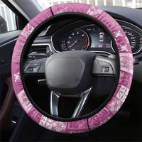 Vintage Hawaiian Quilting Patterns Steering Wheel Cover Pink Style Tribal Fabric Patchwork - Polynesian Pride