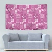 Vintage Hawaiian Quilting Patterns Tapestry Pink Style Tribal Fabric Patchwork - Polynesian Pride