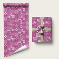 Vintage Hawaiian Quilting Patterns Wrapping Paper Pink Style Tribal Fabric Patchwork - Polynesian Pride