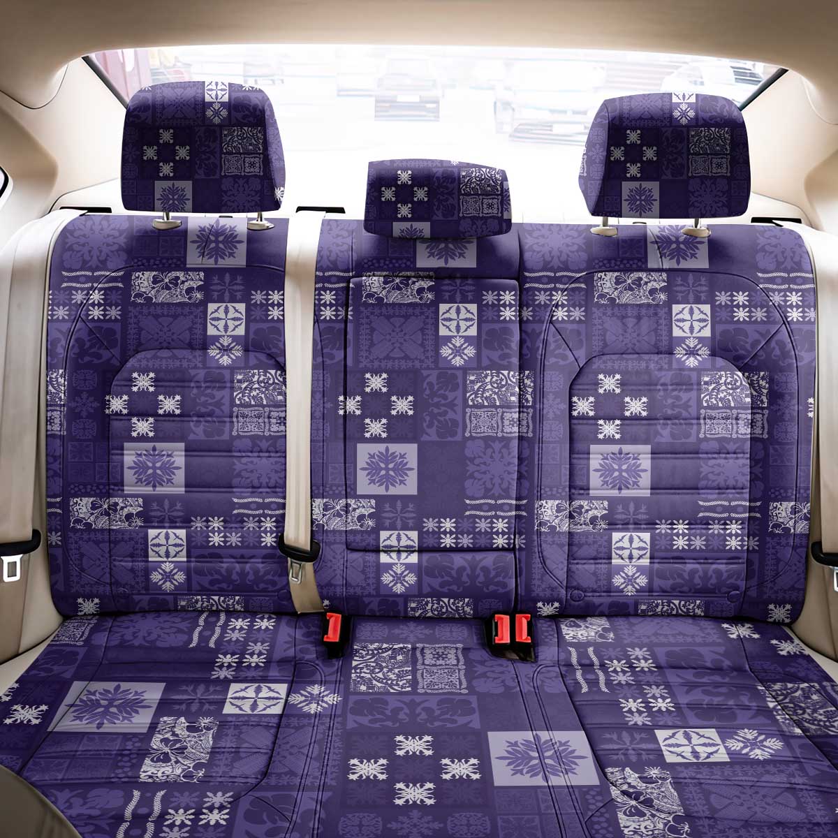 Vintage Hawaiian Quilting Patterns Back Car Seat Cover Purple Style Tribal Fabric Patchwork - Polynesian Pride