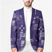 Vintage Hawaiian Quilting Patterns Blazer Purple Style Tribal Fabric Patchwork - Polynesian Pride