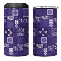 Vintage Hawaiian Quilting Patterns 4 in 1 Can Cooler Tumbler Purple Style Tribal Fabric Patchwork - Polynesian Pride