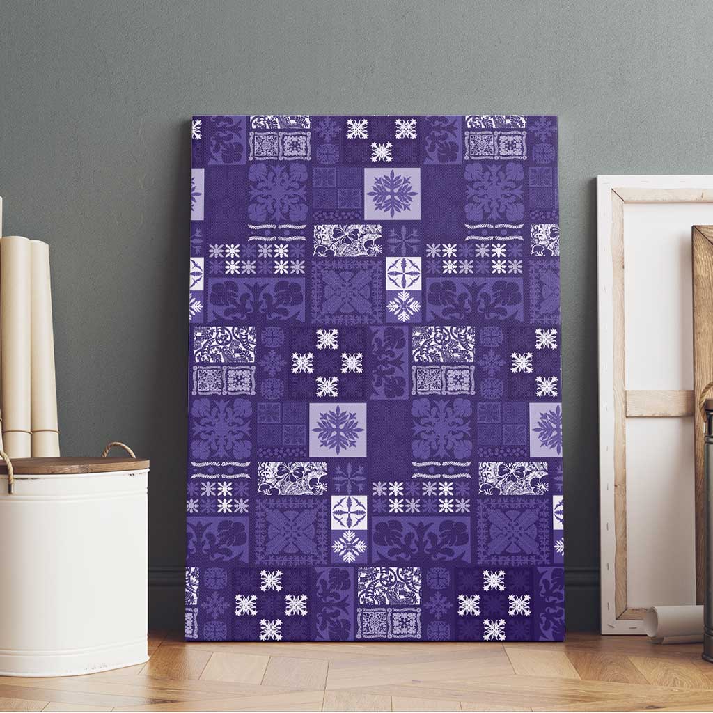 Vintage Hawaiian Quilting Patterns Canvas Wall Art Purple Style Tribal Fabric Patchwork - Polynesian Pride