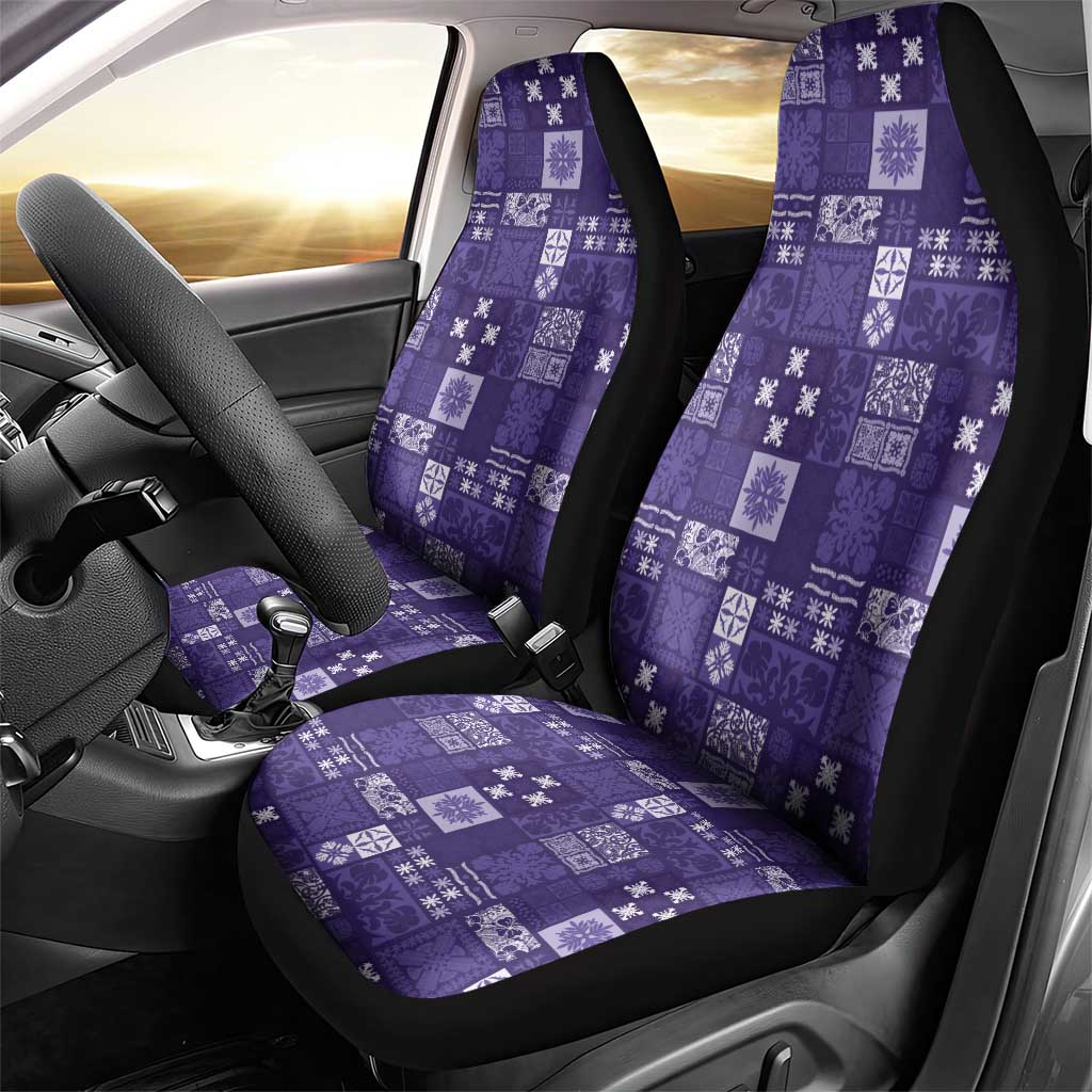 Vintage Hawaiian Quilting Patterns Car Seat Cover Purple Style Tribal Fabric Patchwork - Polynesian Pride