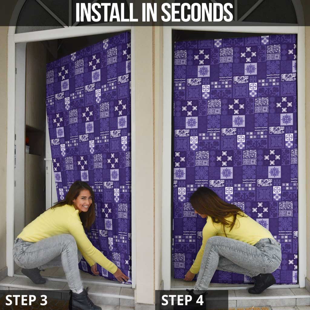 Vintage Hawaiian Quilting Patterns Door Cover Purple Style Tribal Fabric Patchwork - Polynesian Pride