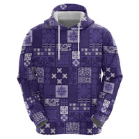 Vintage Hawaiian Quilting Patterns Hoodie Purple Style Tribal Fabric Patchwork - Polynesian Pride