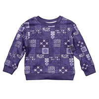 Vintage Hawaiian Quilting Patterns Kid Ugly Christmas Sweater Purple Style Tribal Fabric Patchwork - Polynesian Pride