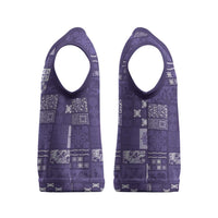 Vintage Hawaiian Quilting Patterns Christmas Knitted V-Neck Vest Purple Style Tribal Fabric Patchwork - Polynesian Pride