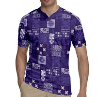 Vintage Hawaiian Quilting Patterns Rugby Jersey Purple Style Tribal Fabric Patchwork - Polynesian Pride