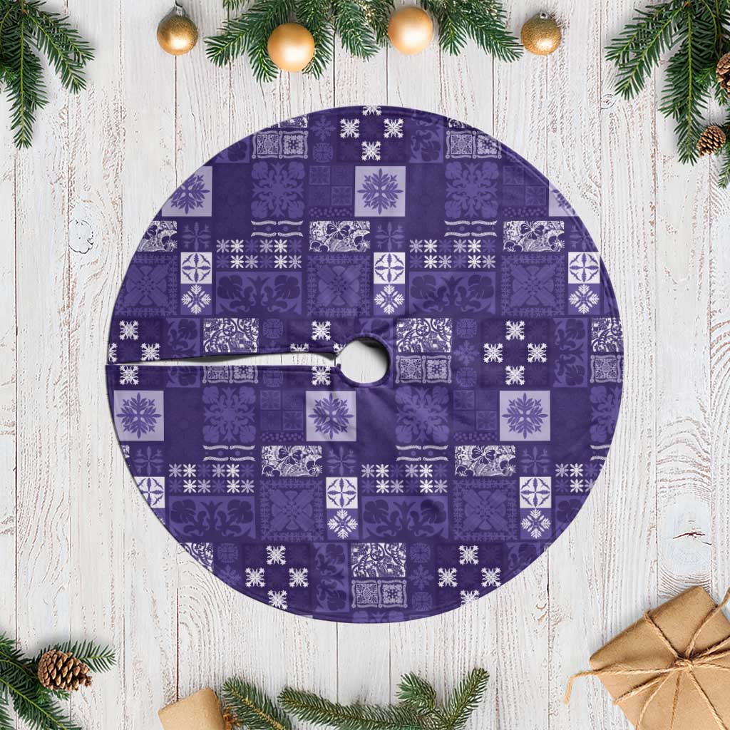 Vintage Hawaiian Quilting Patterns Tree Skirt Purple Style Tribal Fabric Patchwork LT9 Casual Purple - Polynesian Pride