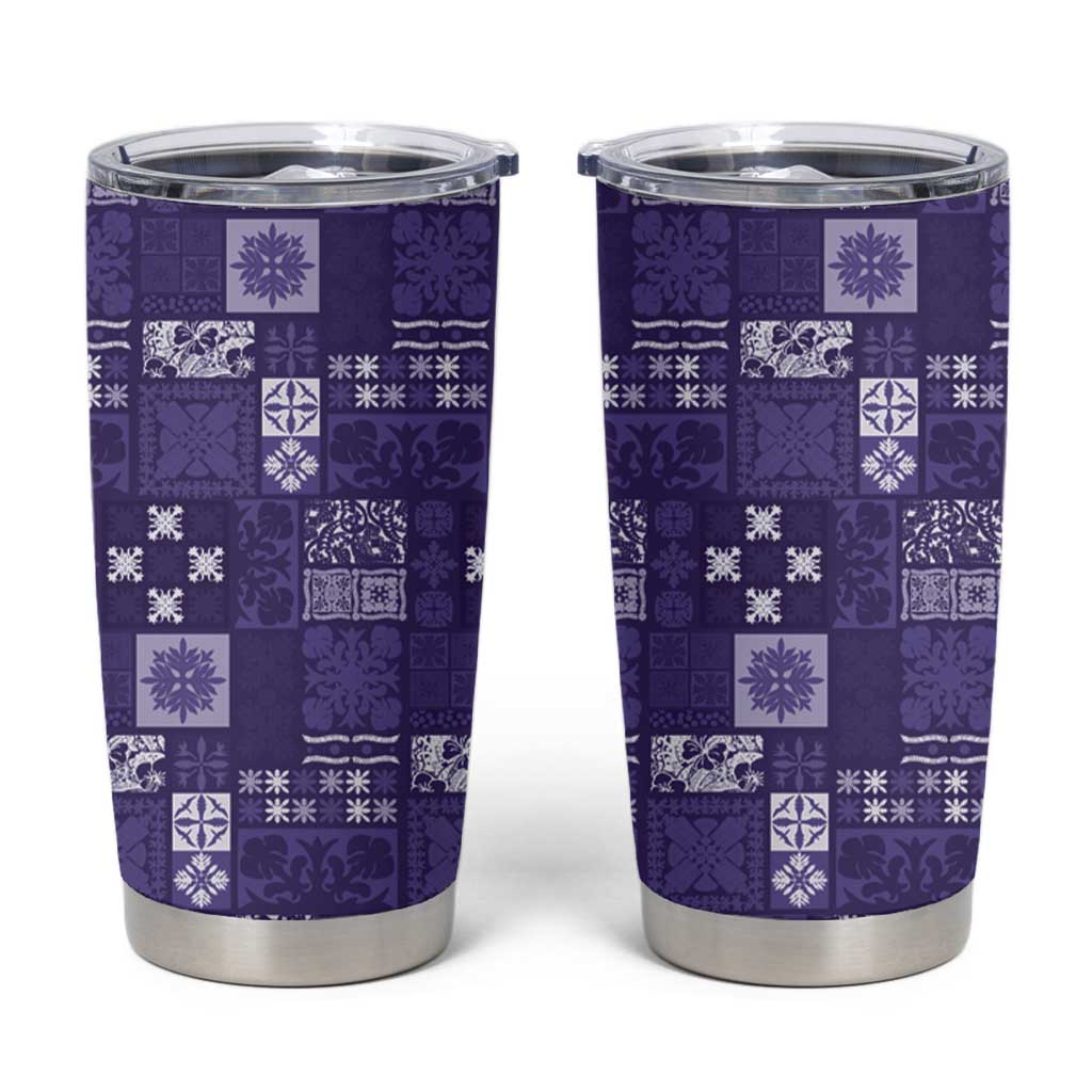 Vintage Hawaiian Quilting Patterns Tumbler Cup Purple Style Tribal Fabric Patchwork - Polynesian Pride