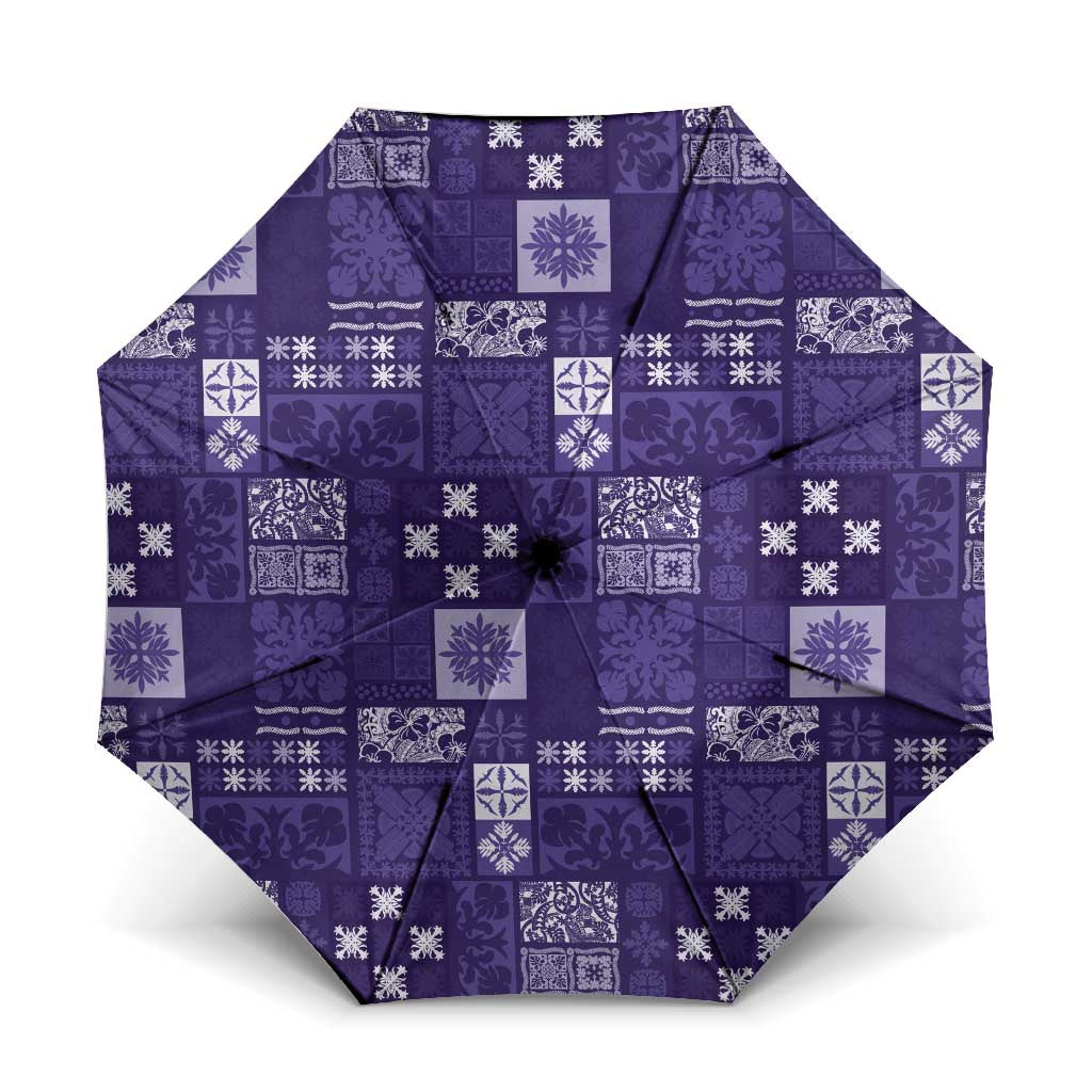 Vintage Hawaiian Quilting Patterns Umbrella Purple Style Tribal Fabric Patchwork LT9 One Size Folded 11.42 inch Opened Diameter 37.4 inch Purple - Polynesian Pride