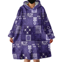 Vintage Hawaiian Quilting Patterns Wearable Blanket Hoodie Purple Style Tribal Fabric Patchwork - Polynesian Pride