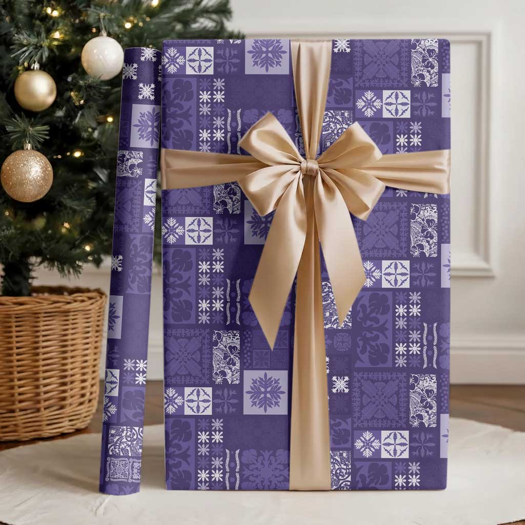 Vintage Hawaiian Quilting Patterns Wrapping Paper Purple Style Tribal Fabric Patchwork - Polynesian Pride