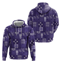 Vintage Hawaiian Quilting Patterns Zip Hoodie Purple Style Tribal Fabric Patchwork - Polynesian Pride