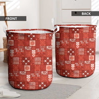 Vintage Hawaiian Quilting Patterns Laundry Basket Red Style Tribal Fabric Patchwork - Polynesian Pride