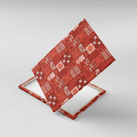 Vintage Hawaiian Quilting Patterns Canvas Wall Art Red Style Tribal Fabric Patchwork - Polynesian Pride