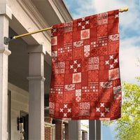 Vintage Hawaiian Quilting Patterns Garden Flag Red Style Tribal Fabric Patchwork - Polynesian Pride