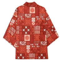 Vintage Hawaiian Quilting Patterns Kimono Red Style Tribal Fabric Patchwork - Polynesian Pride