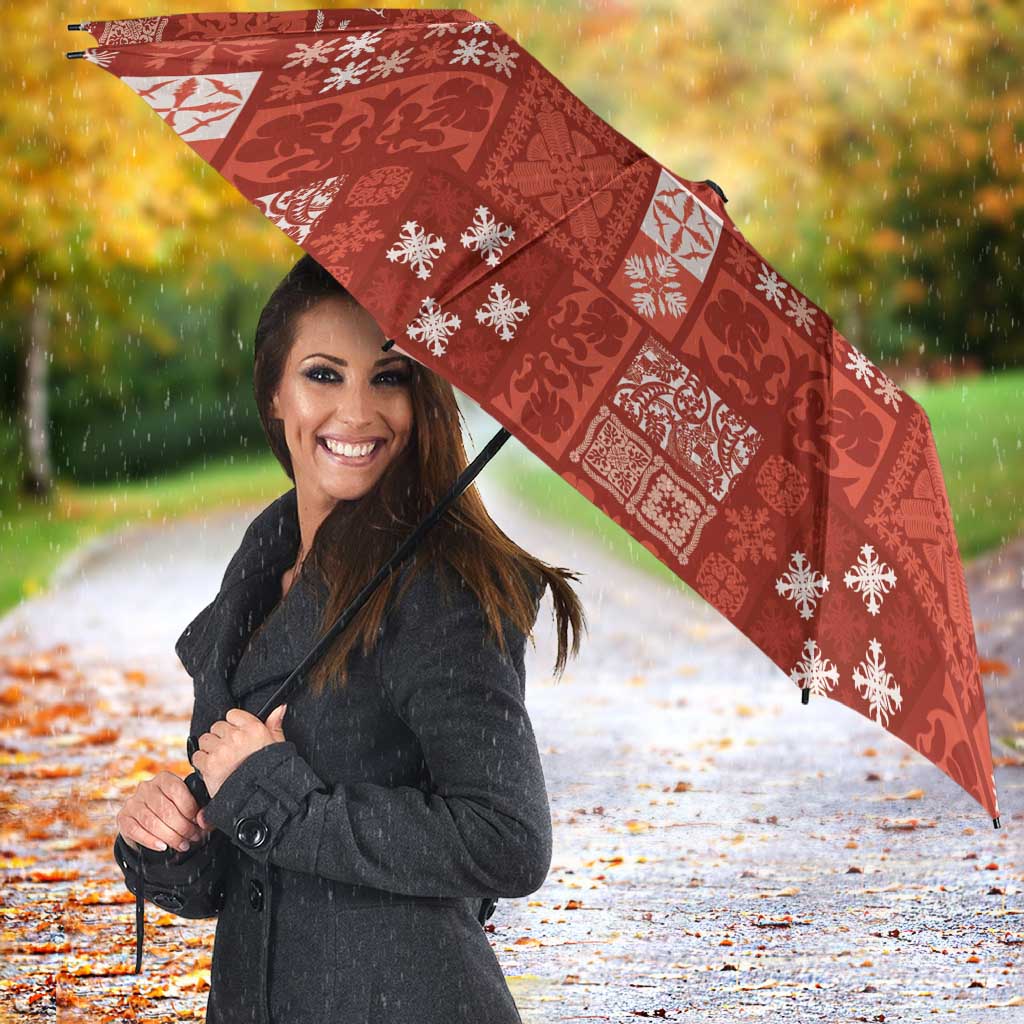 Vintage Hawaiian Quilting Patterns Umbrella Red Style Tribal Fabric Patchwork - Polynesian Pride